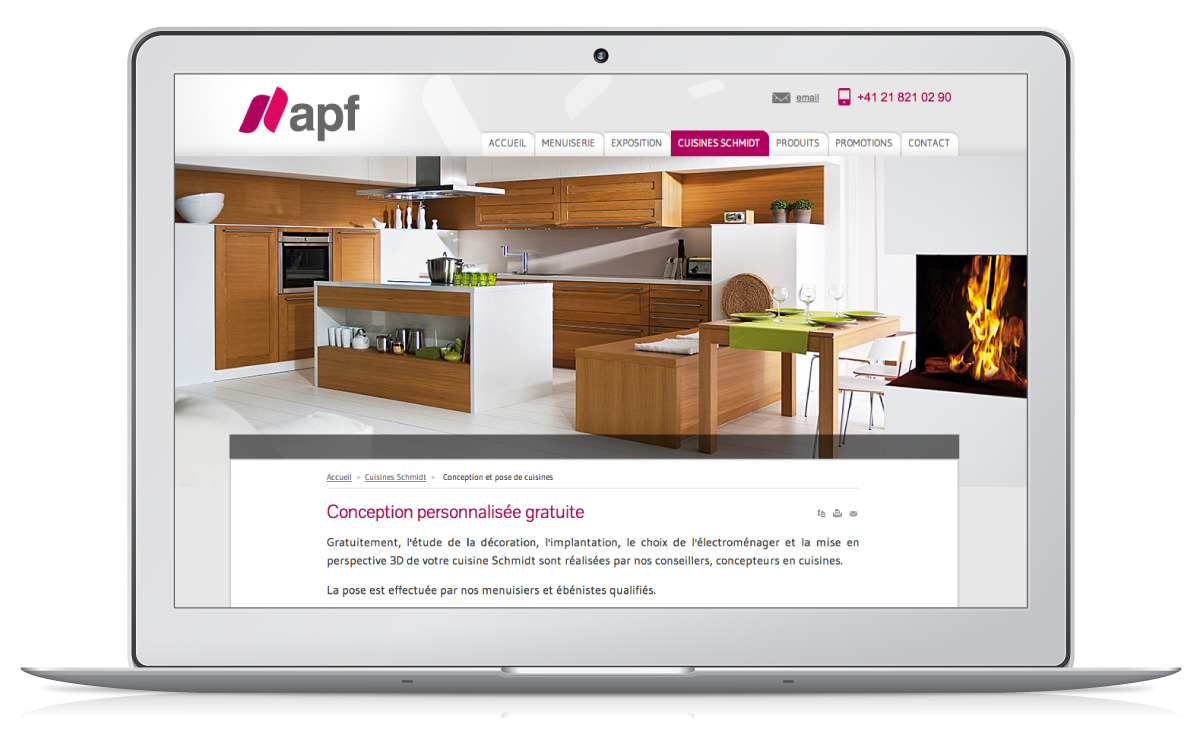 Site internet WordPress d'APF Menuiserie